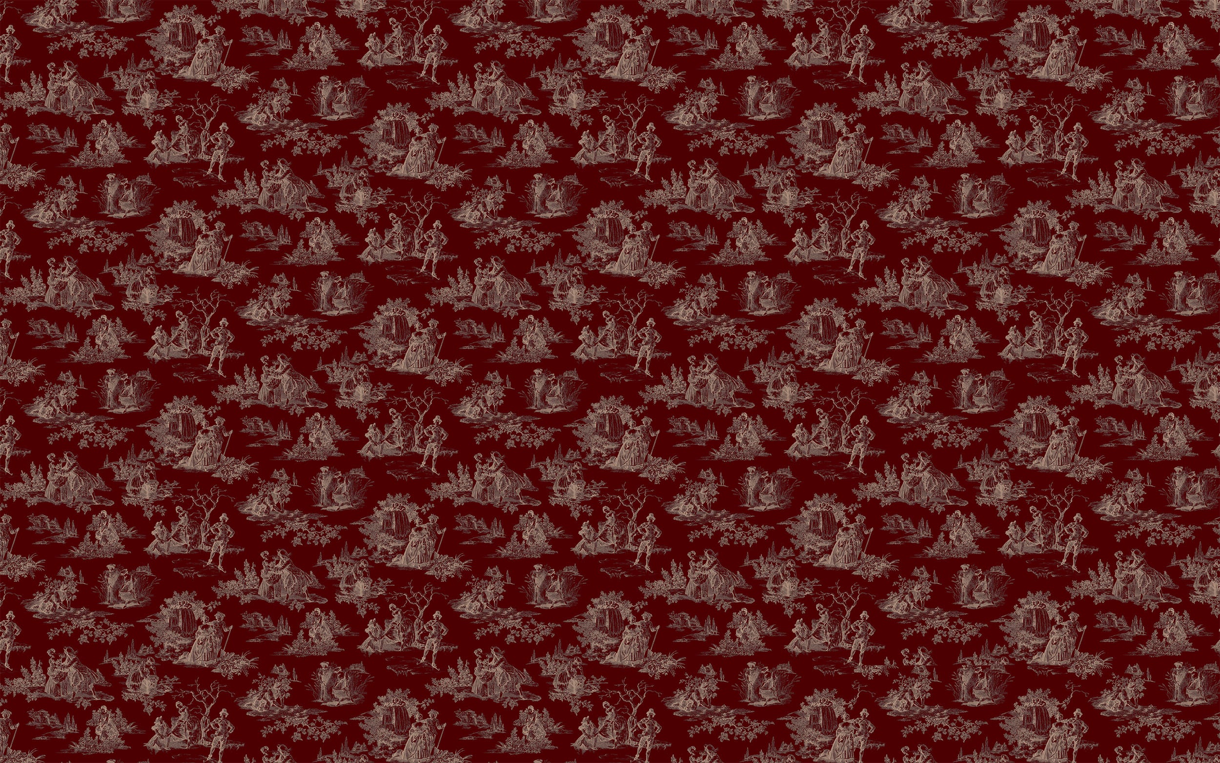 Papier peint toile de jouy Bagatelle