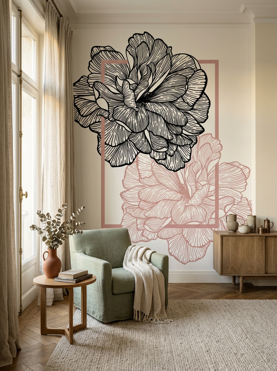 Papier peint Pivoines
