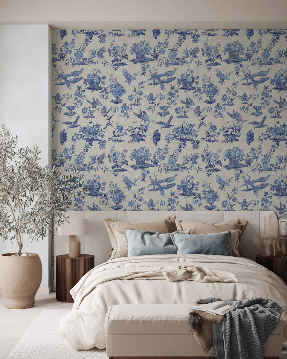 Papier peint Bleu impérial