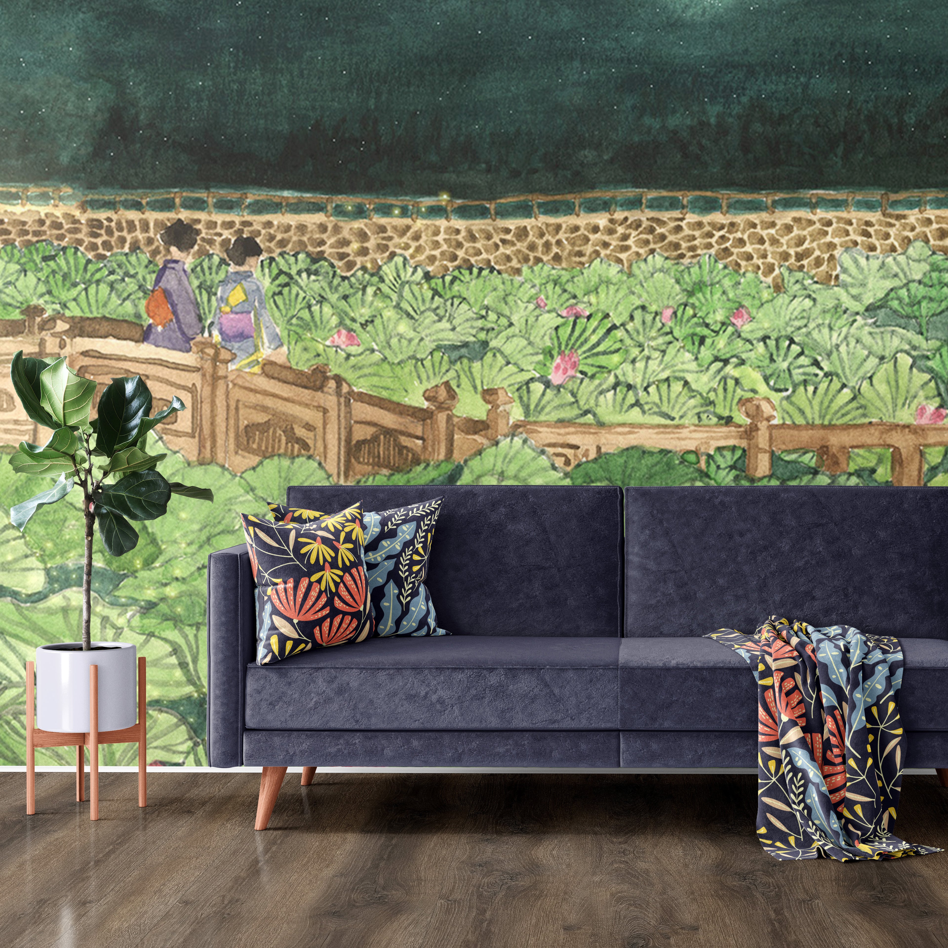 Papier peint panoramique Nénuphars