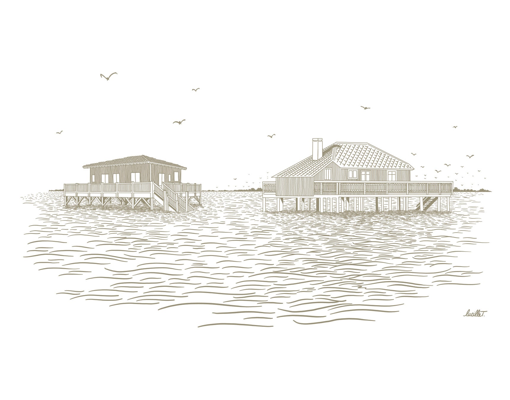 Papier peint Cabanes Tchanquées