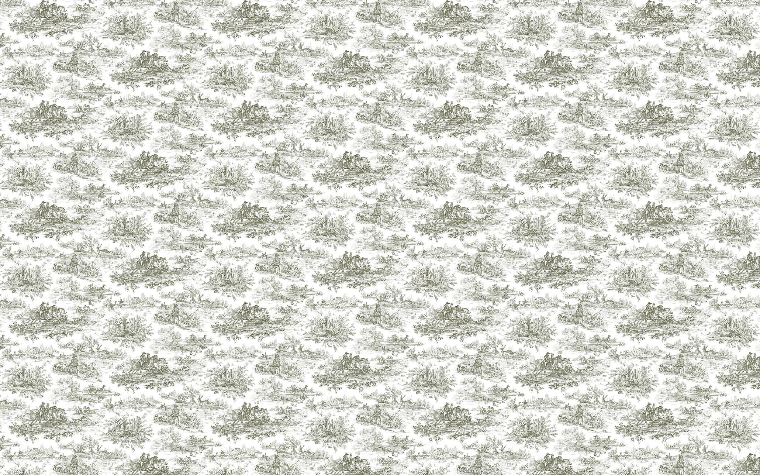 Papier peint toile de jouy Chasse à courre
