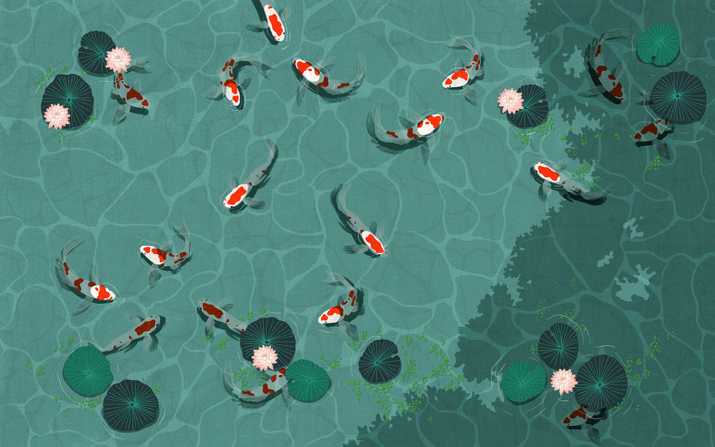 Papier peint panoramique Koi