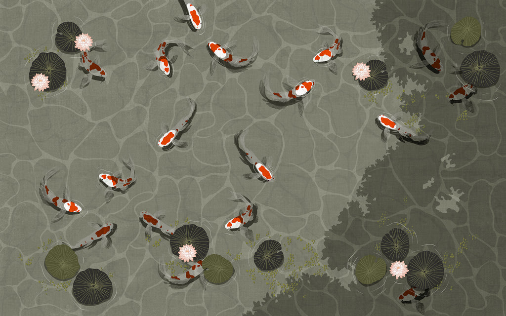Papier peint panoramique Koi