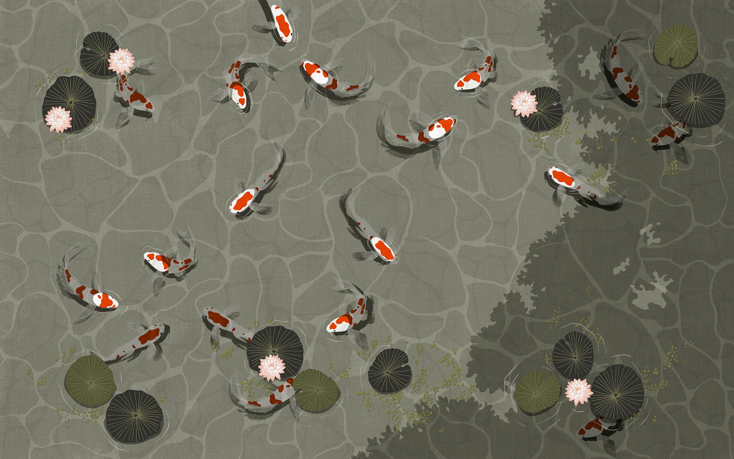 Papier peint panoramique Koi