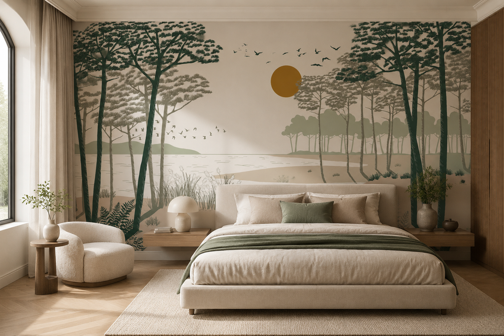 Papier Peint Sous les pins paisibles