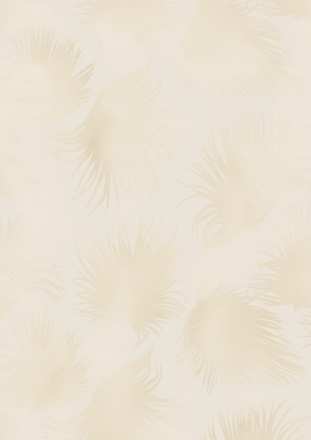 Papier peint Brise Tropicale d'Amélie Noel représentant de délicates palmes en ton sur ton dans une teinte beige.
