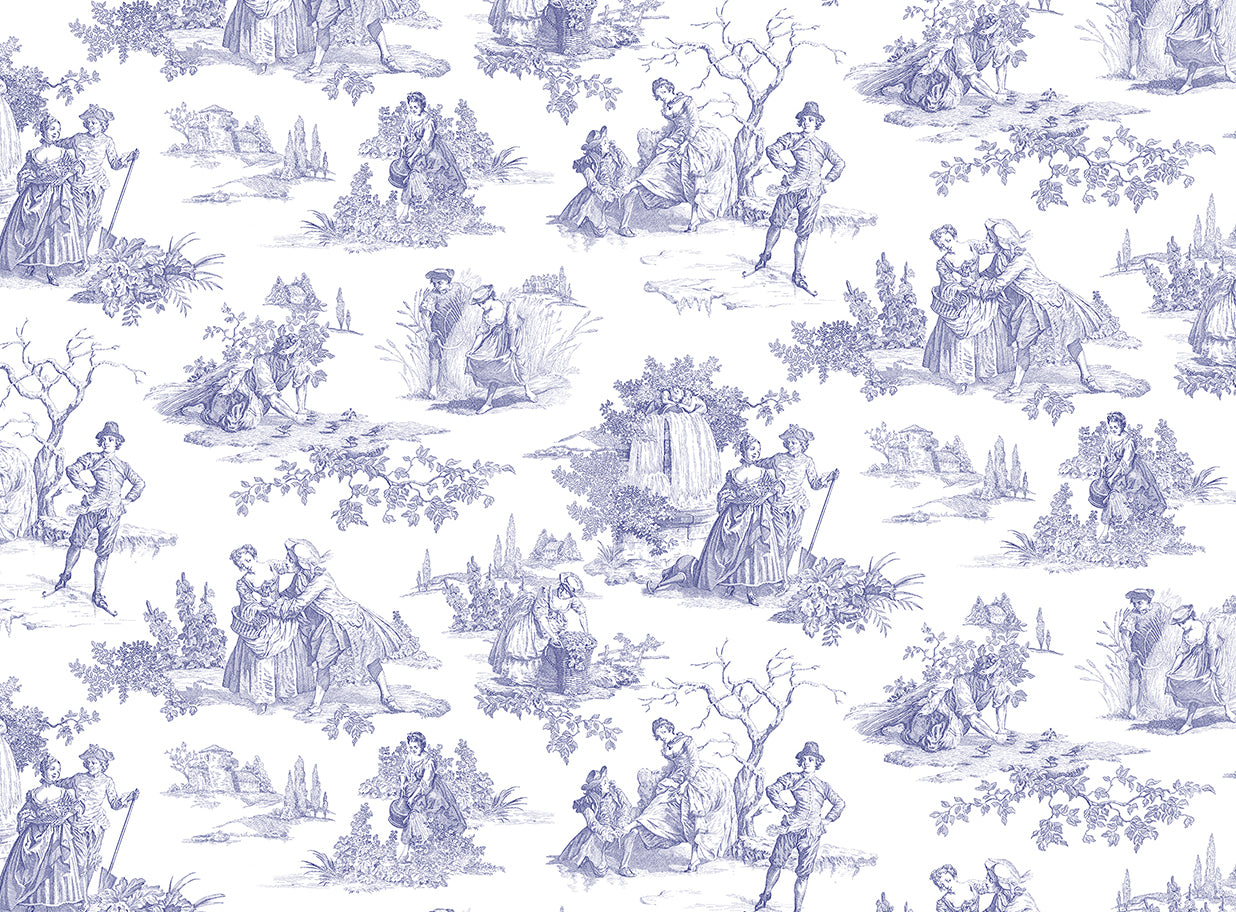Papier peint toile de jouy Bagatelle