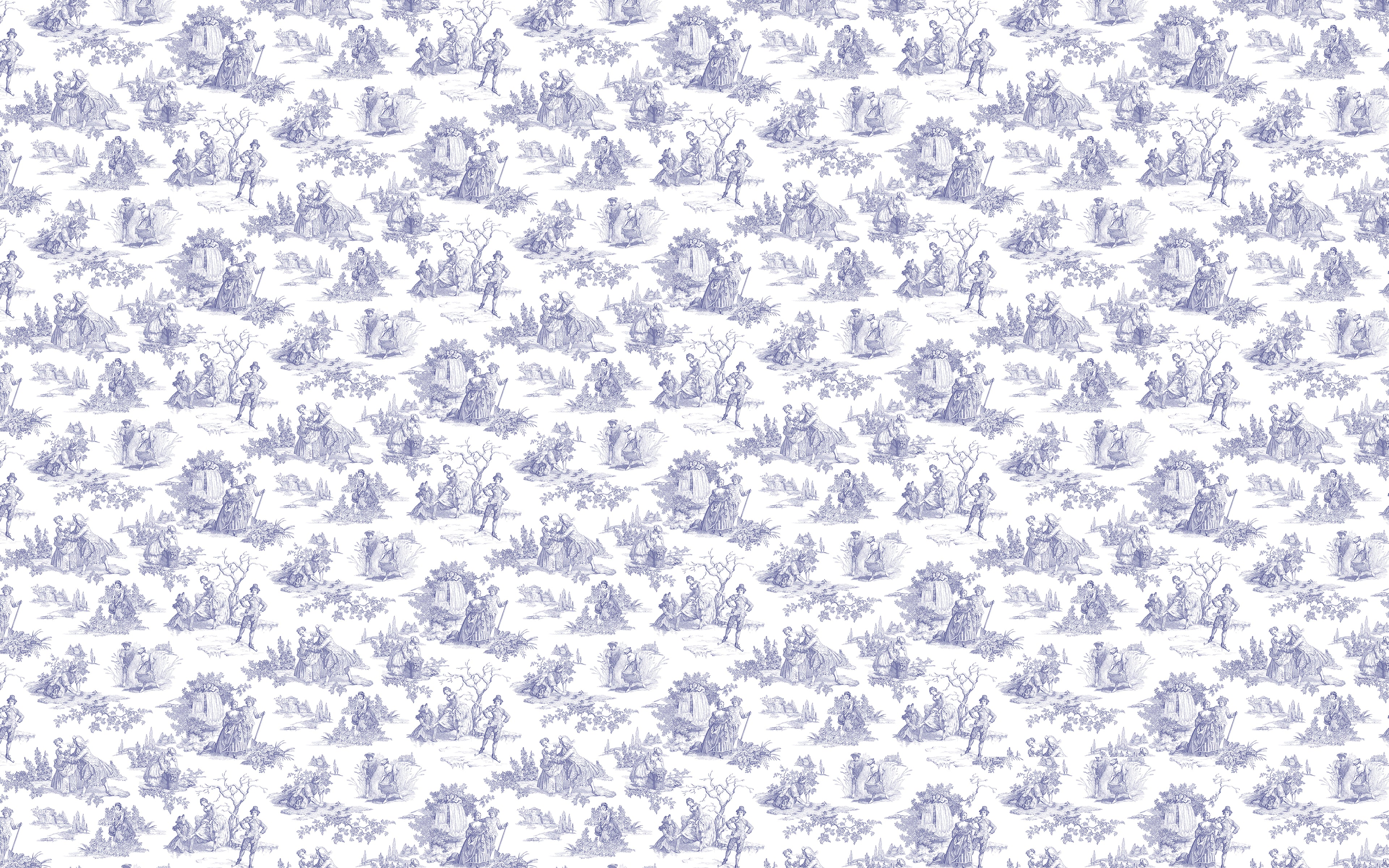 Papier peint toile de jouy Bagatelle