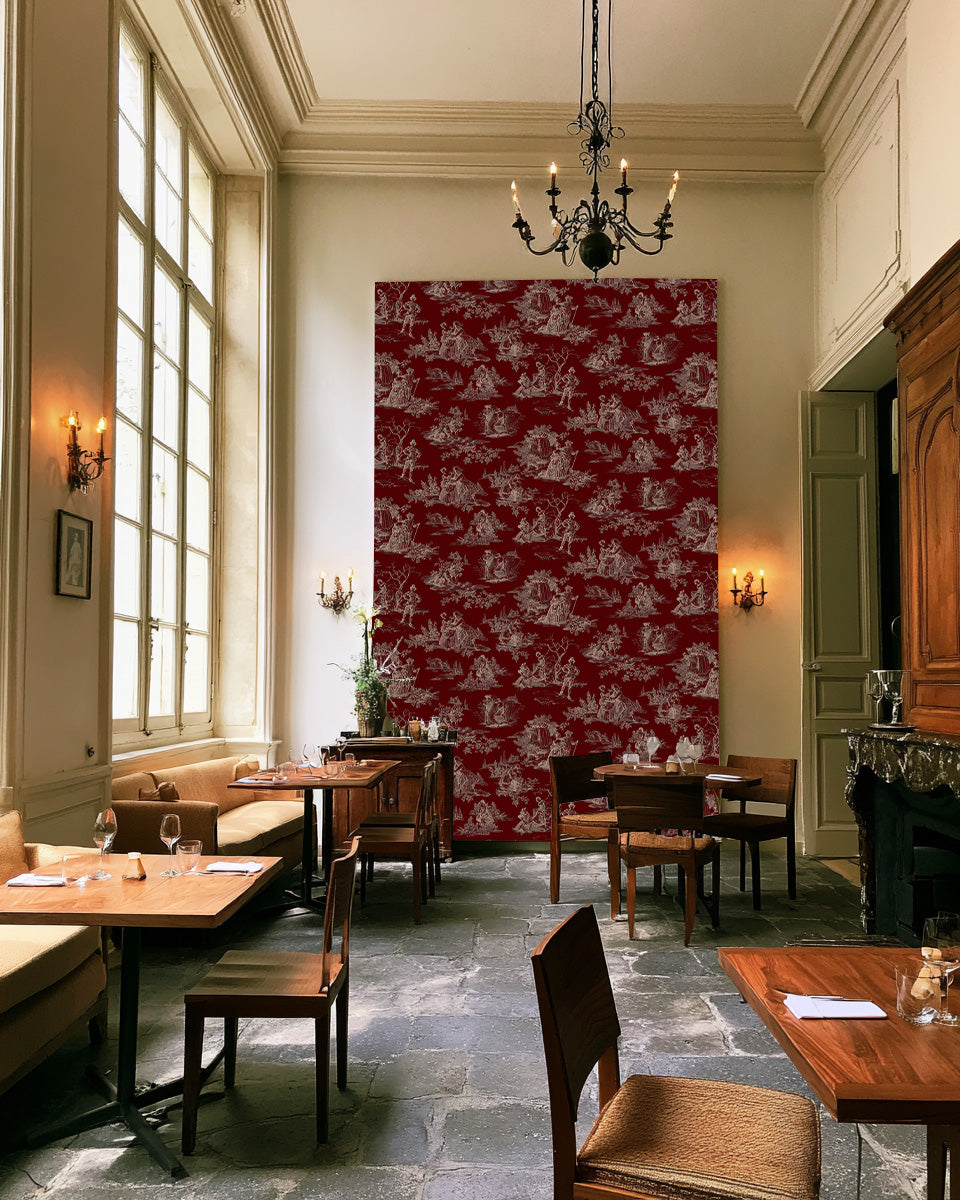 Papier peint toile de jouy Bagatelle